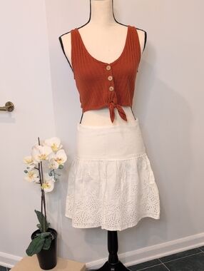Ralph Lauren White Eyelet Circle Skirt